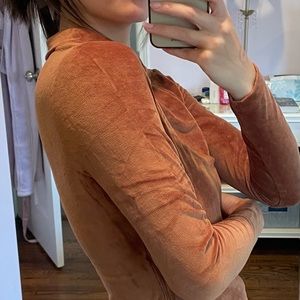 Everlane Burnt Orange Velvet Turtleneck